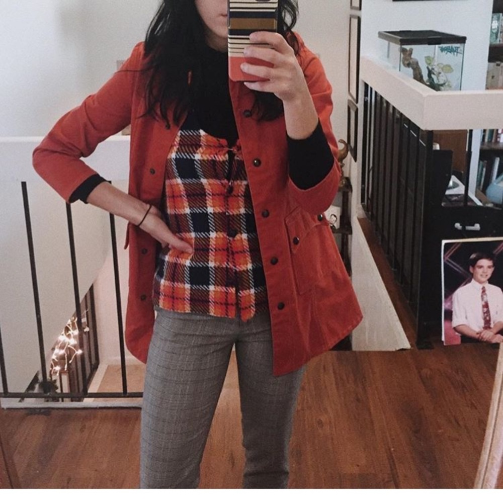 SOLD Glen Plaid Straight Leg Slim Fit Work Trouser